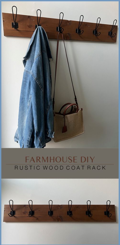 Farmhouse DIT Rustic Wood Coat Rack